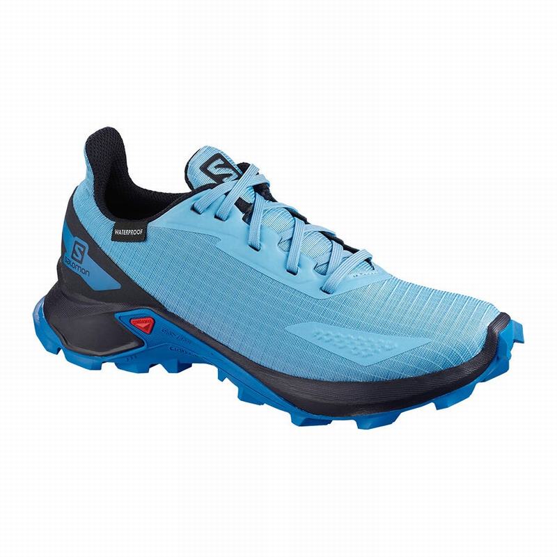 Salomon Singapore Kids Trail Running Shoes - ALPHACROSS BLAST CLIMASALOMON™ WATERPROOF Blue/Navy | 3